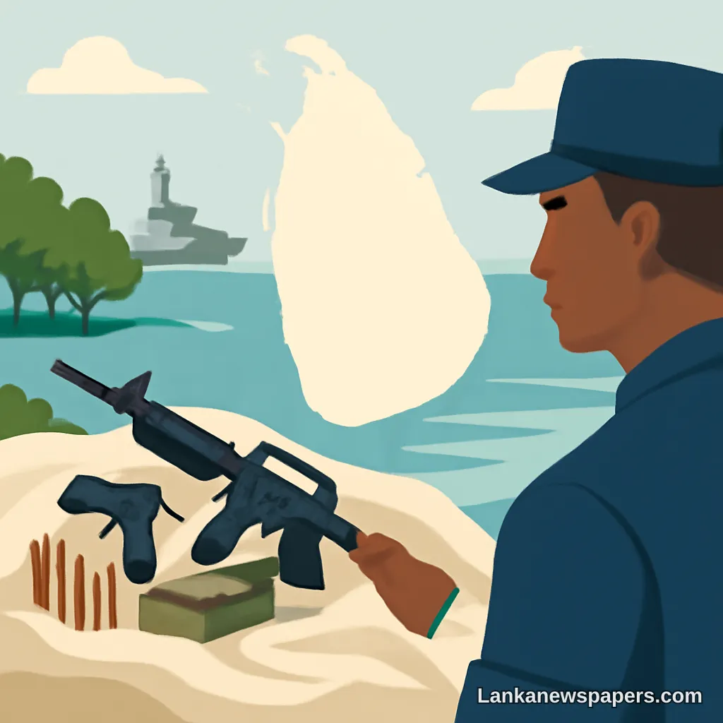 Sri Lanka Navy Uncovers Cache of Firearms and Ammunition Hidden in Kalpitiya Lagoon