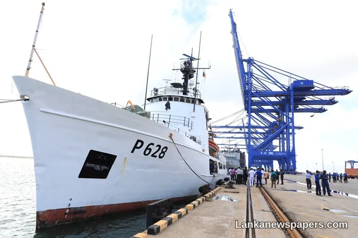 US-Donated Naval Patrol Vessel P628 Docks at Port of Colombo