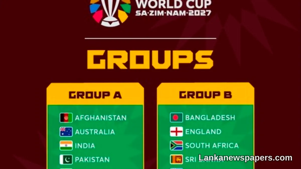 ICC Unveils Groups and Match Schedule for 2027 Men's Cricket World Cup