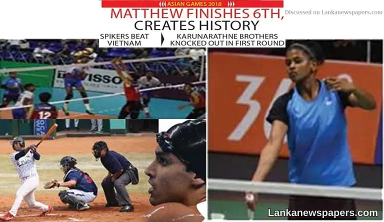 Asian Games 2018 Matthew finishes 6th, creates history